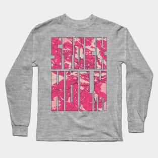 Stockholm, Sweden - Blossom City Map Typography - Blossom Long Sleeve T-Shirt